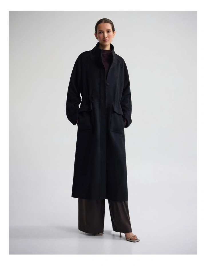 Isabelle Drawcord Coat in Black image 1