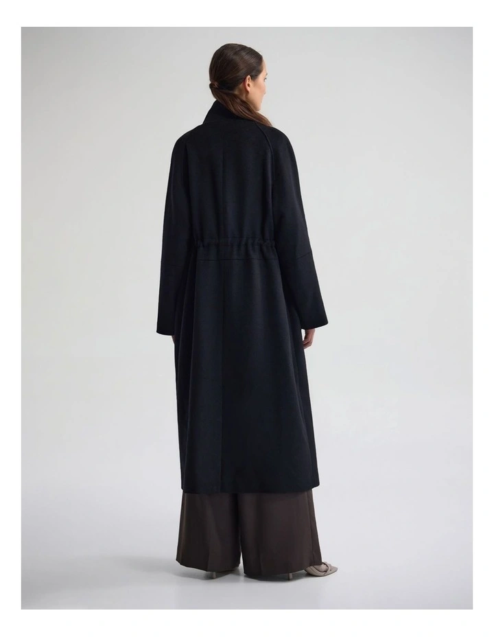 Isabelle Drawcord Coat in Black image 2
