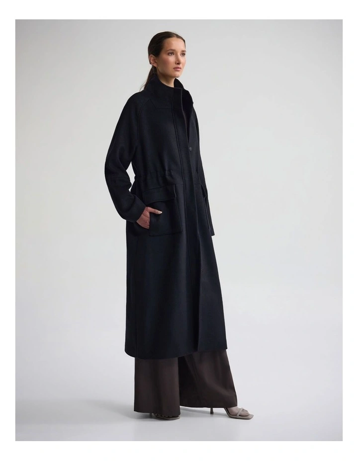 Isabelle Drawcord Coat in Black image 3
