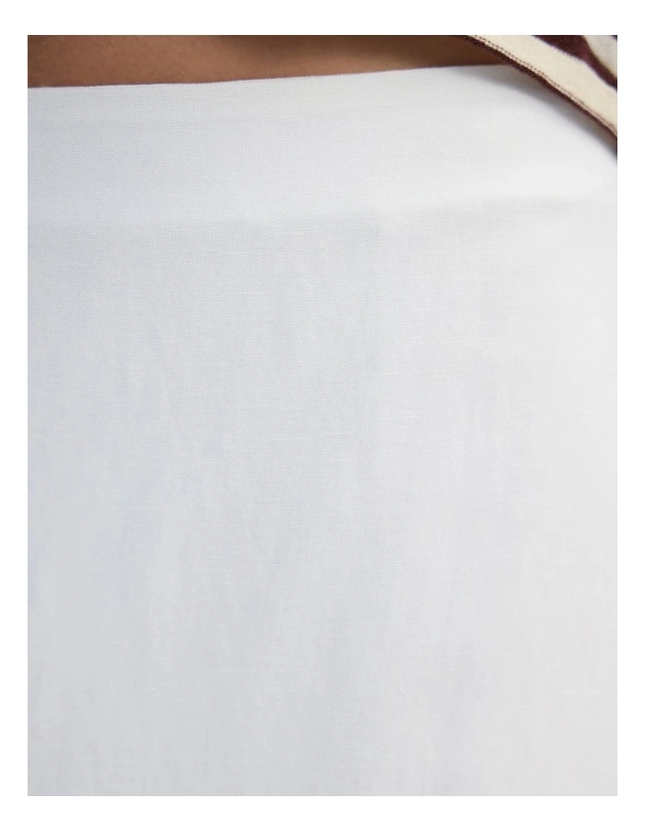 Gabrielle Linen Blend Fringed Skirt in Ivory image 6