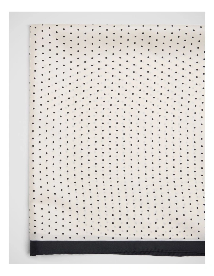 Natalia Silk Scarf in Cream/Black image 2