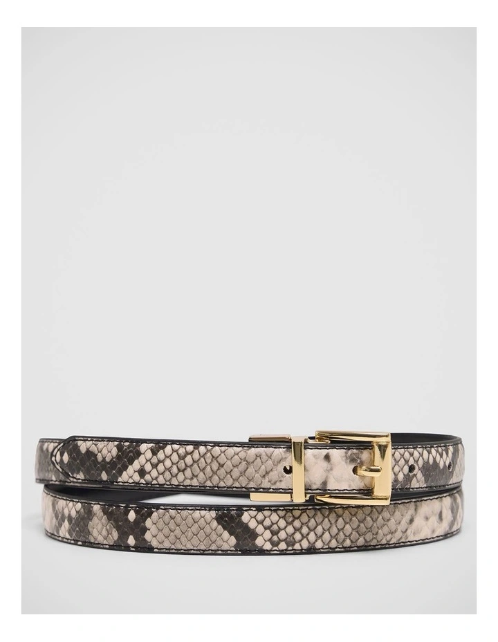 Lisa Reversible Belt in Snake/Black image 1