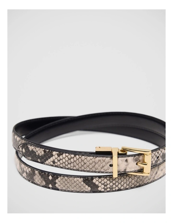 Lisa Reversible Belt in Snake/Black image 2