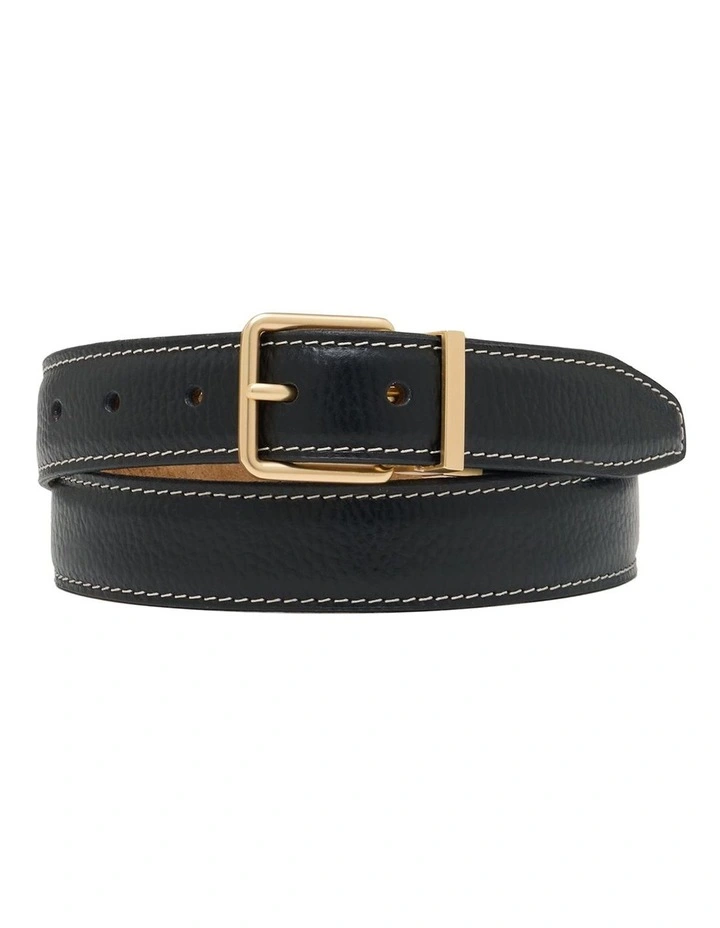 Audrey Reversible Leath/Suede Belt in Black/Tan image 1