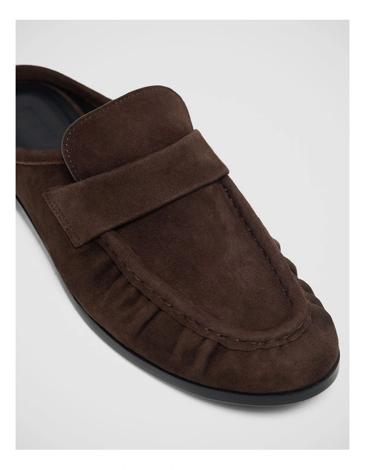 Hadley Suede Mule Loafer in Chocolate image 4