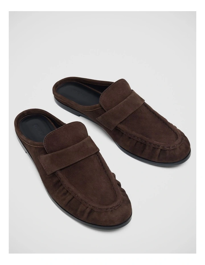 Hadley Suede Mule Loafer in Chocolate image 5