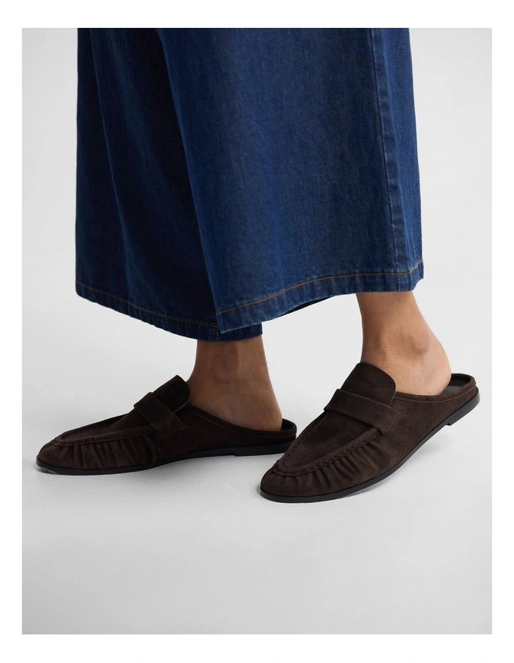 Hadley Suede Mule Loafer in Chocolate image 6