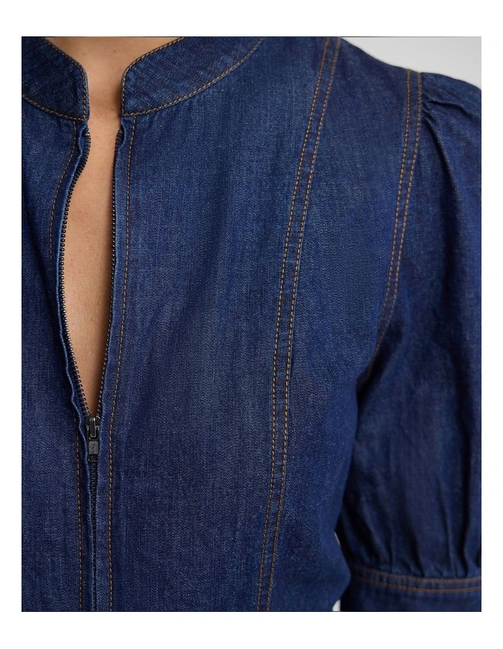 Nera Denim Playsuit in Denim Blue image 6