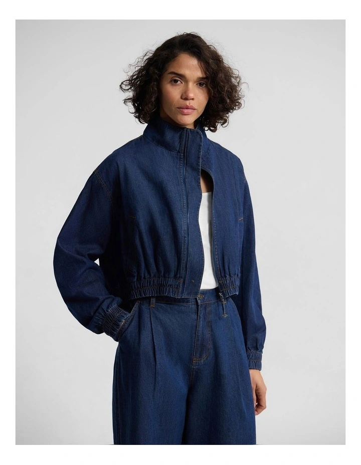 Nikita Denim Bomber Jacket in Denim Blue image 1