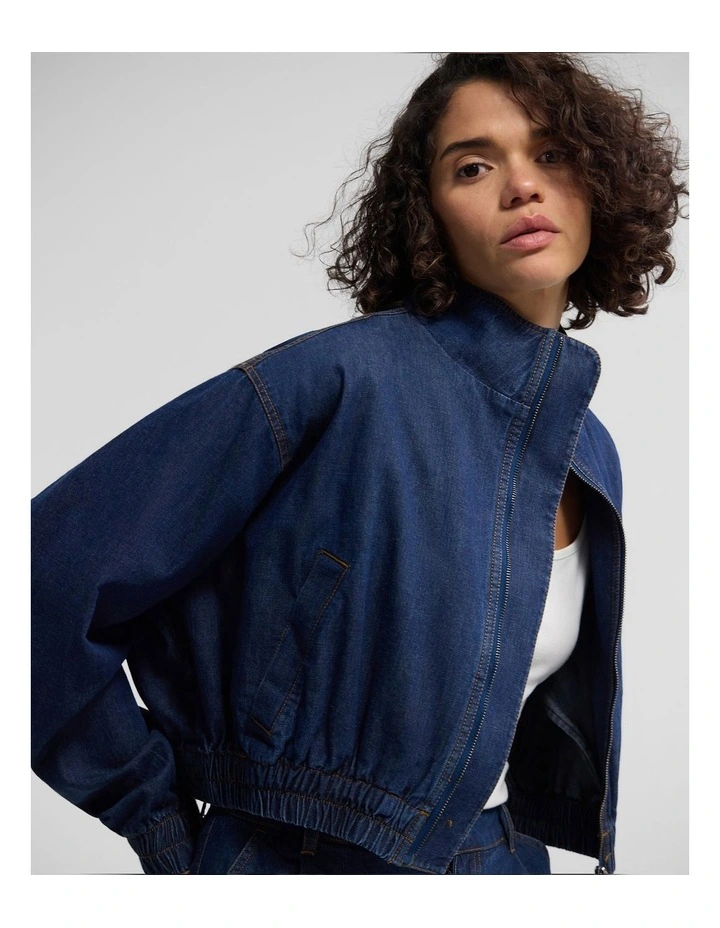 Nikita Denim Bomber Jacket in Denim Blue image 3
