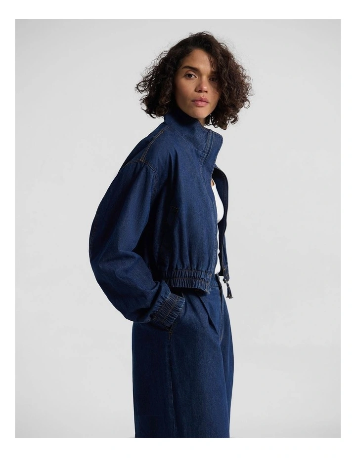 Nikita Denim Bomber Jacket in Denim Blue image 4