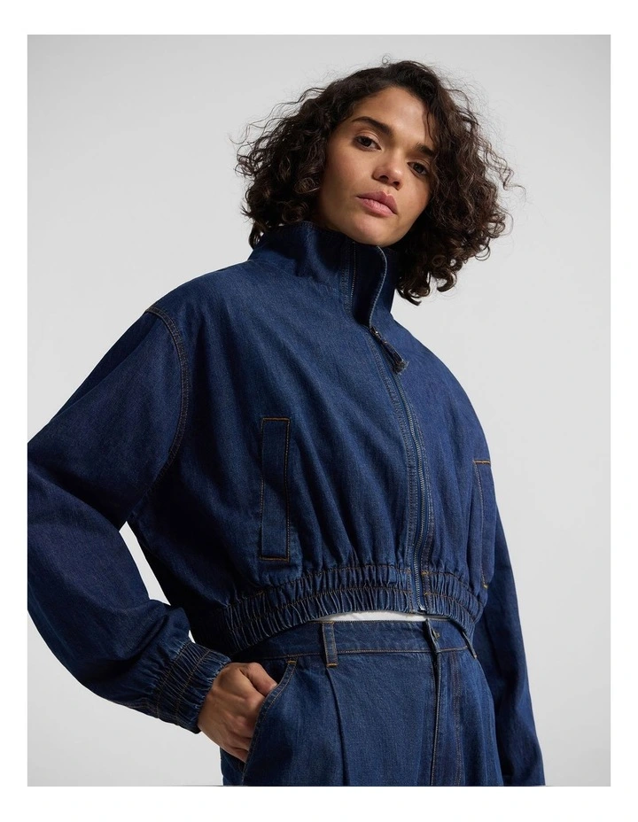 Nikita Denim Bomber Jacket in Denim Blue image 5