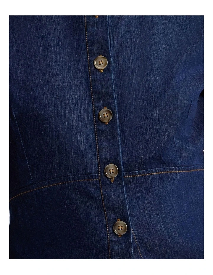 Jennifer Peplum Top in Denim Blue image 6
