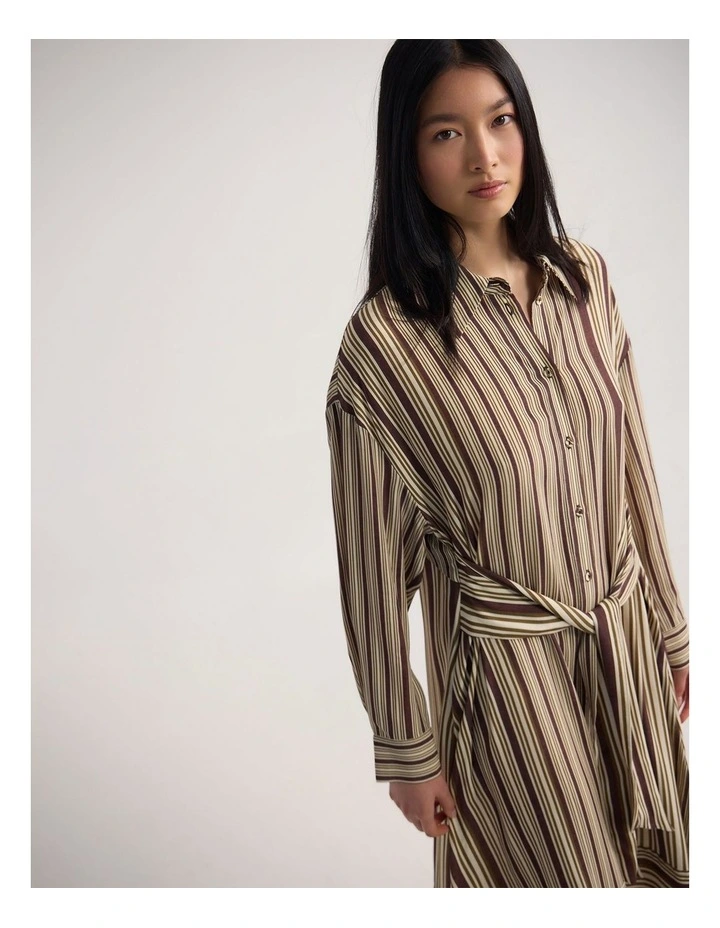 Bianca Shirt Dress in Chocolate image 5