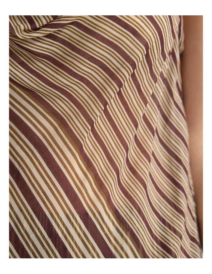 Jasmine Stripe Asymetric Top in Chocolate image 6