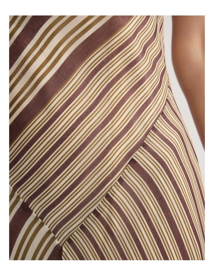 Julia Striped Georgette Dress in Chocolate image 6