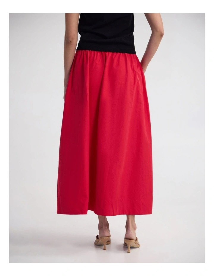Lana Pocket Front Maxi Skirt in Red image 2