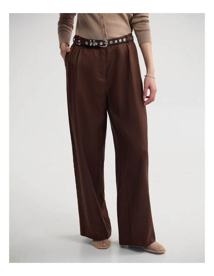 Taylor Relax Fit Tencel Blend Pant in Chocolate image 1