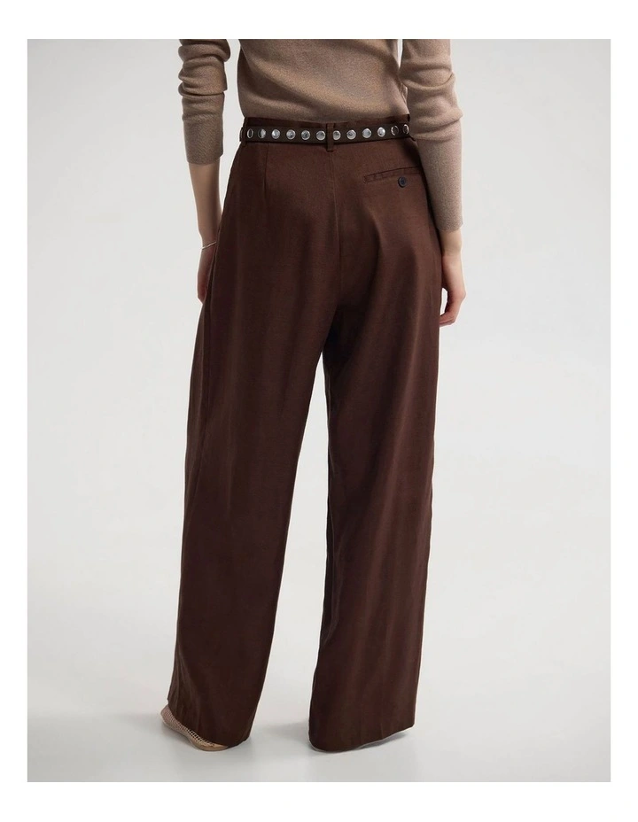 Taylor Relax Fit Tencel Blend Pant in Chocolate image 2
