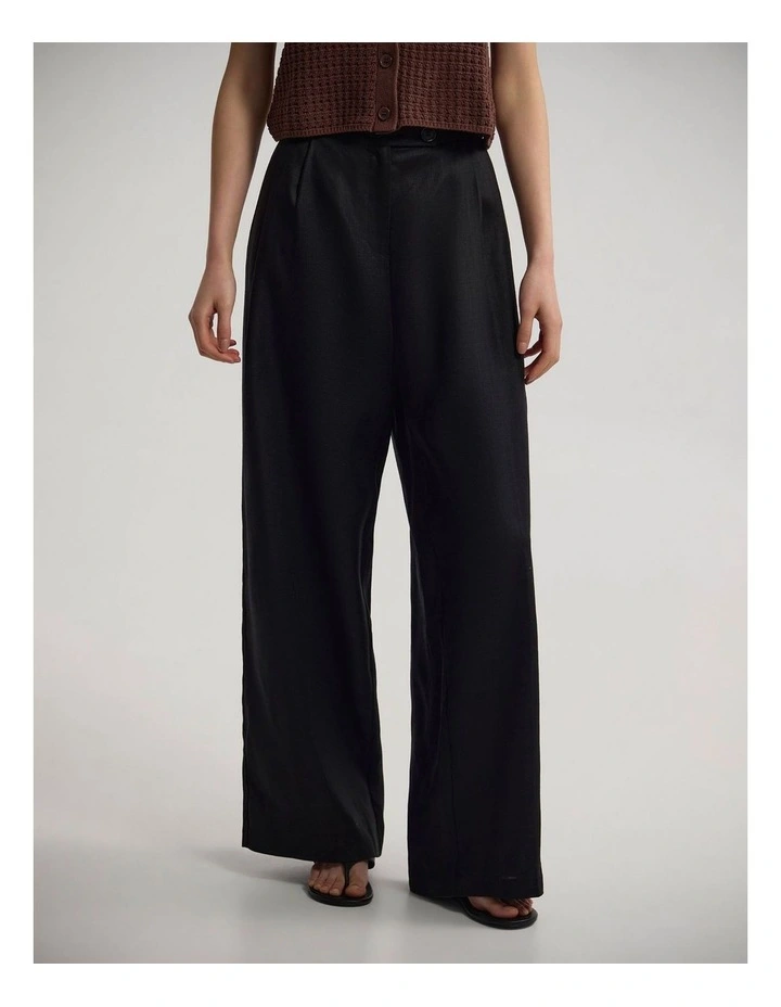 Taylor Relax Fit Tencel Blend Pant in Black image 1