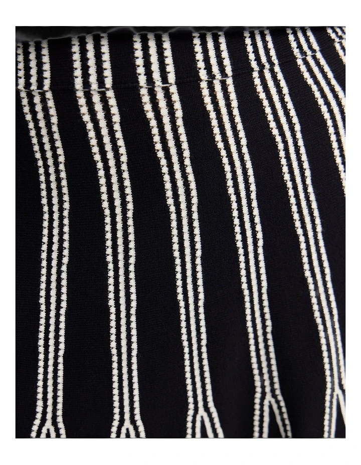 Jacqui Knit Stretch Skirt in Black/Cream image 6