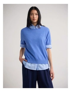 Zoe Cashmere Blend Knit in Blue