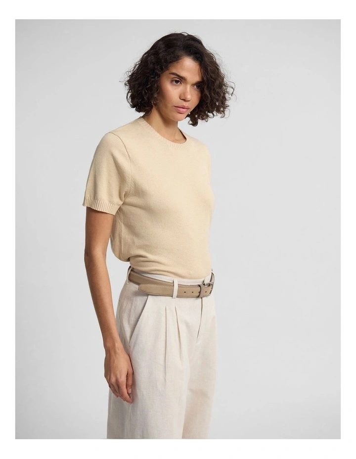 Zoe Cashmere Blend Knit in Latte image 3