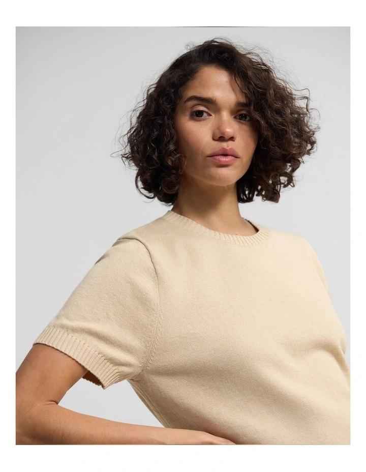 Zoe Cashmere Blend Knit in Latte image 5