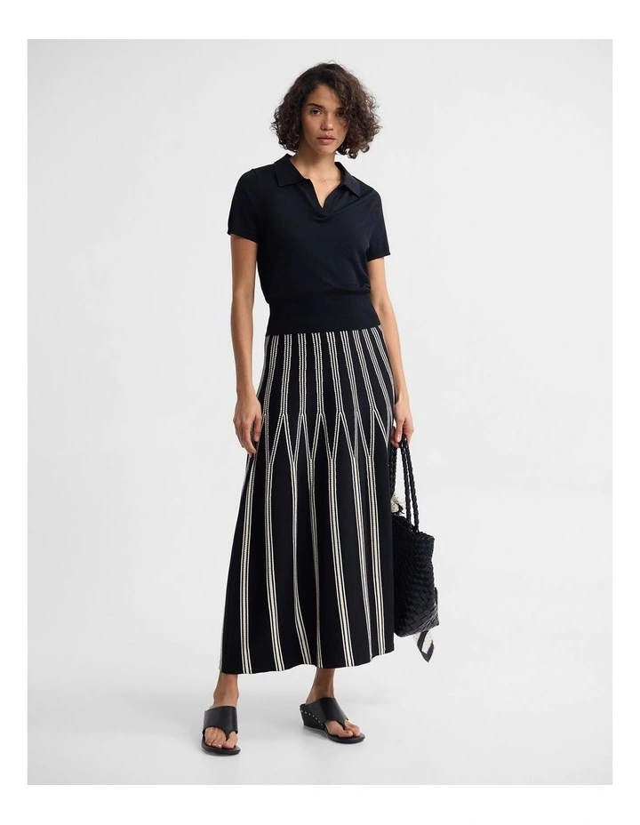 Daphne Short Sleeve Polo in Black image 4