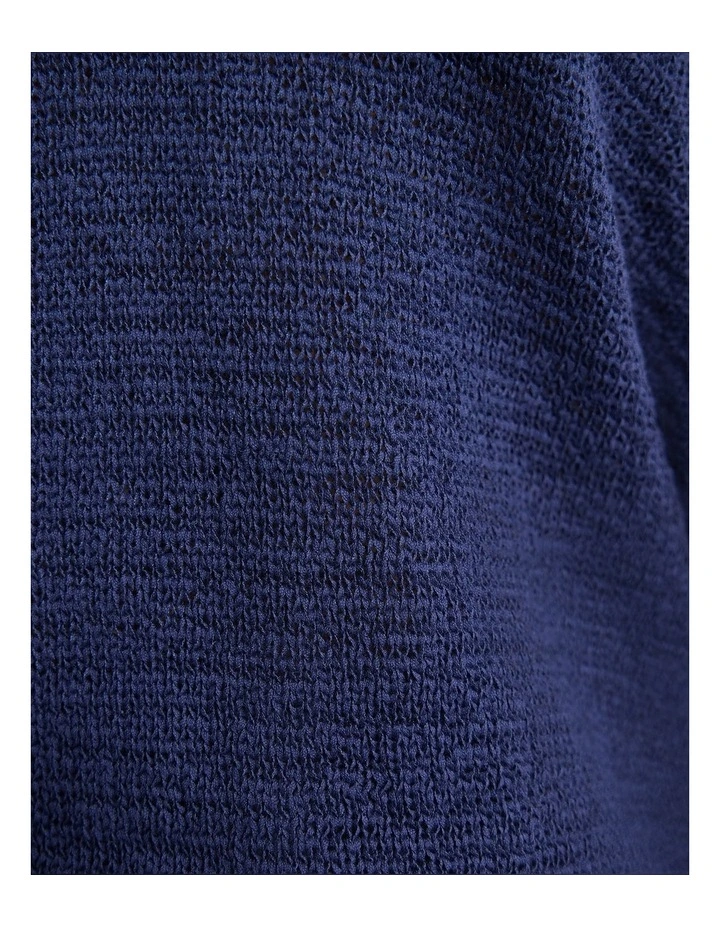 Fleur Chunky V-Neck Knit in Indigo image 6