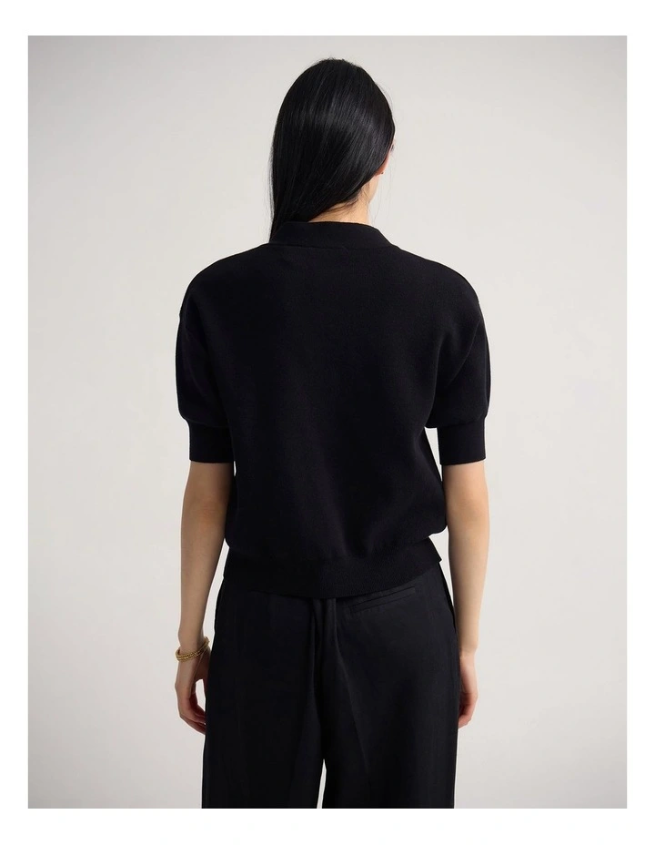 Monica Puffer Sleeve Cardigan in Black image 2