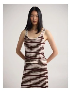 Nelly Ramie Striped Tank in Cookies And Cream