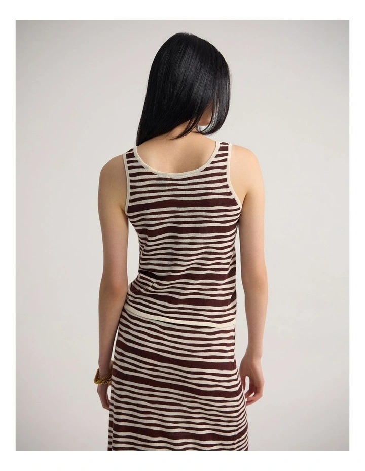 Nelly Ramie Striped Tank in Cookies And Cream image 2