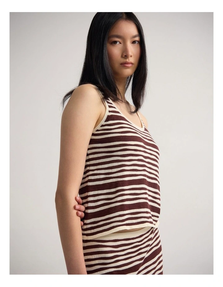 Nelly Ramie Striped Tank in Cookies And Cream image 4