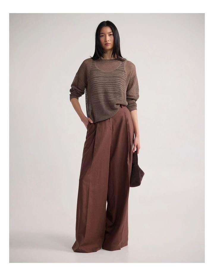 Charly Chunky Knit Crew Neck in Mocha image 5
