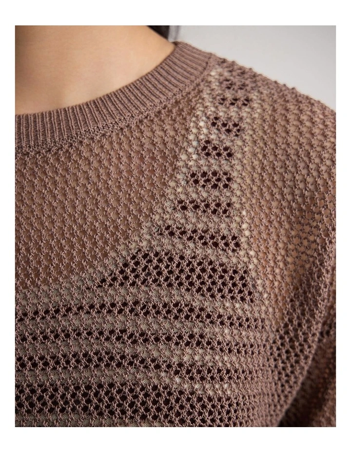 Charly Chunky Knit Crew Neck in Mocha image 6