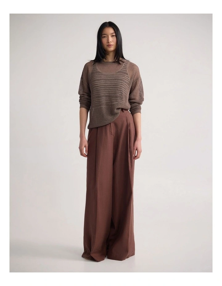 Charly Chunky Knit Crew Neck in Mocha image 7