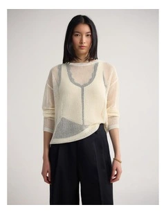 Charly Chunky Knit Crew Neck in Ecru