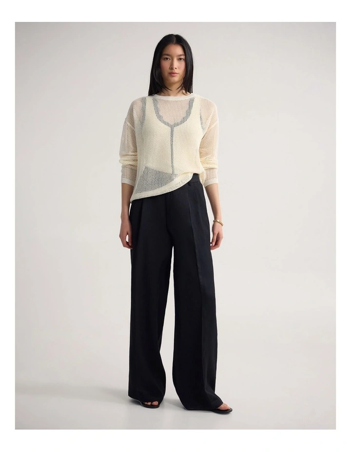 Charly Chunky Knit Crew Neck in Ecru image 5