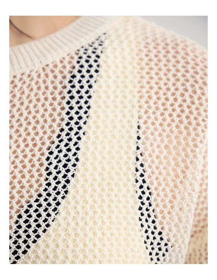 Charly Chunky Knit Crew Neck in Ecru image 6