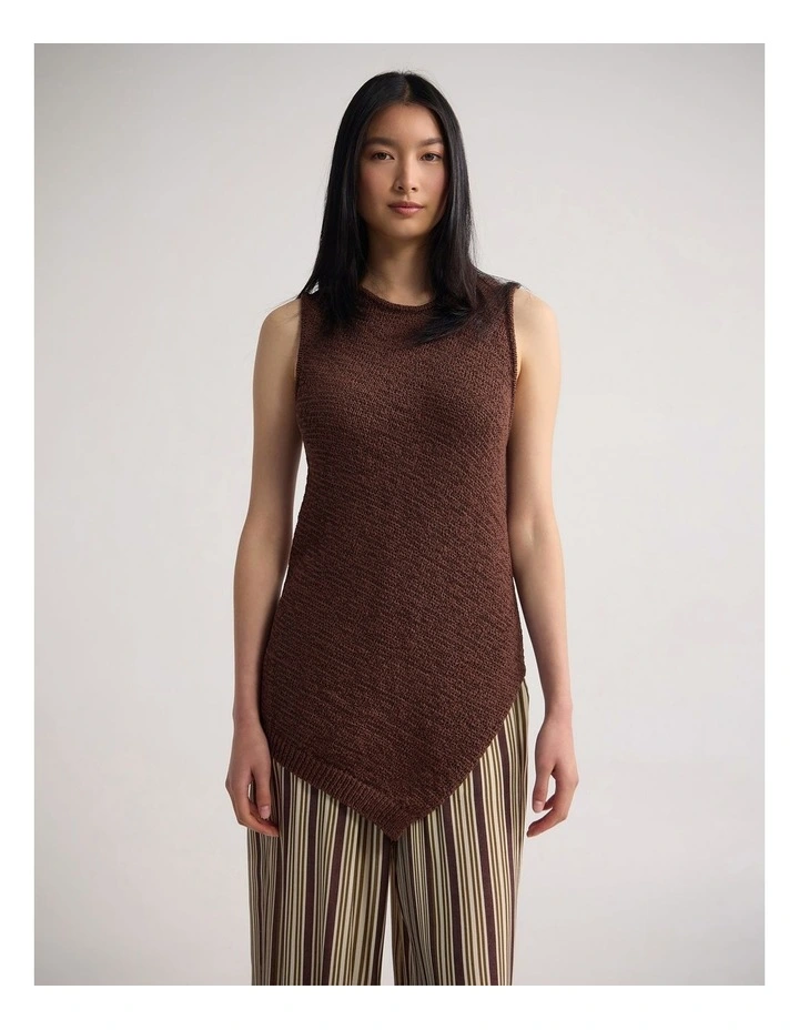 Annalise Asymmetric Knit in Mocha image 1