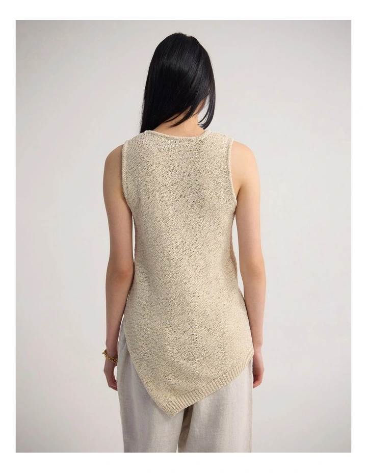 Annalise Asymmetric Knit in Stone image 2