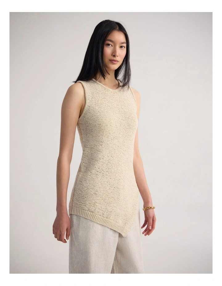 Annalise Asymmetric Knit in Stone image 3