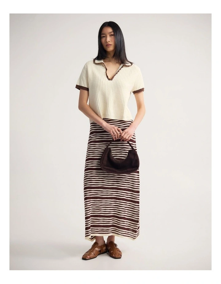 Talia Polo Knit in Cream/Mocha image 5