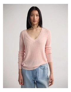 Renee Deep V-Neck in Pink