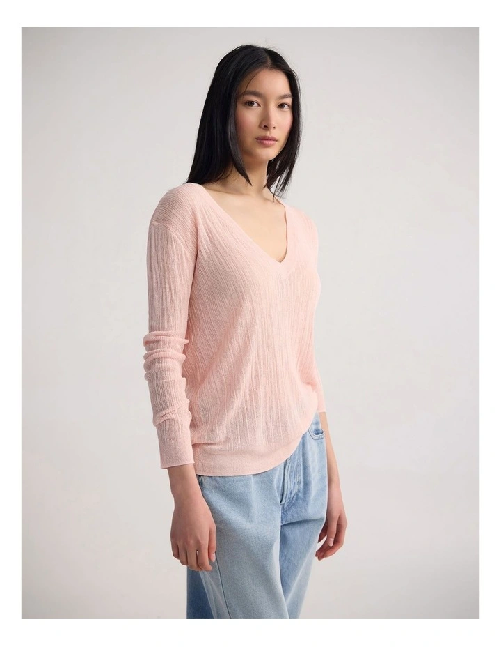 Renee Deep V-Neck in Pink image 3