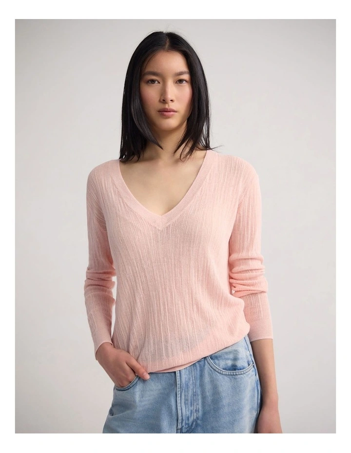 Renee Deep V-Neck in Pink image 4