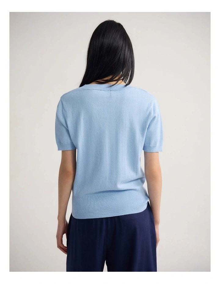 Charlotte Cashmere Blend V-Neck in Blue image 2