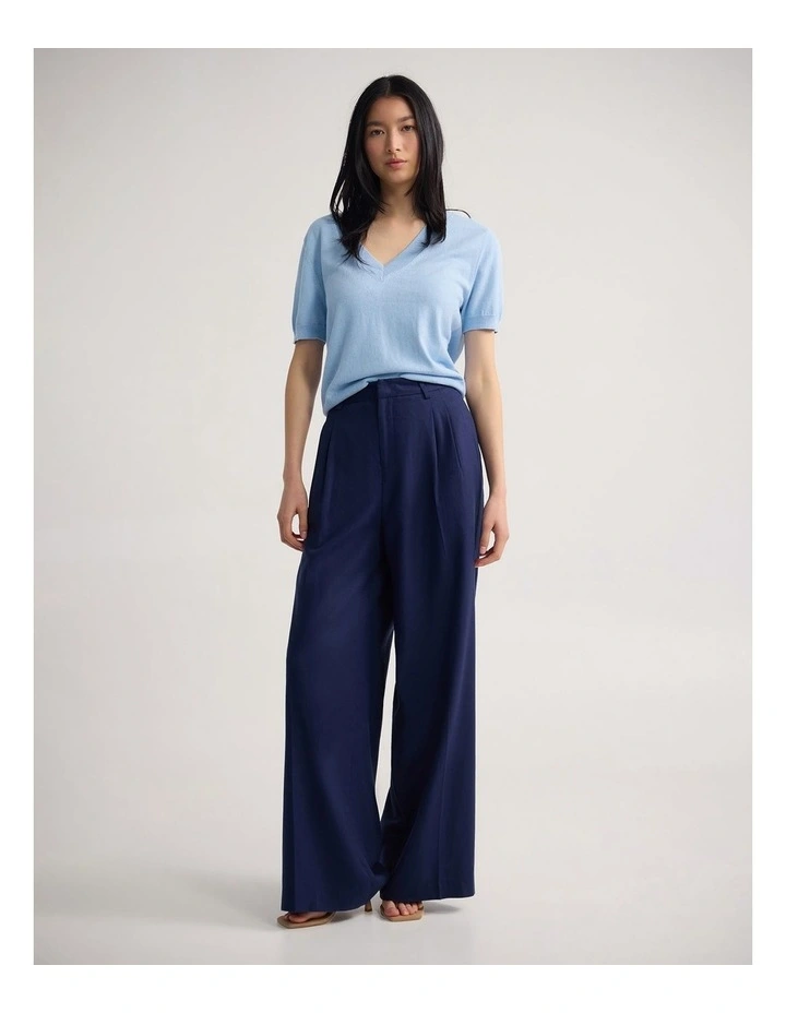 Charlotte Cashmere Blend V-Neck in Blue image 5