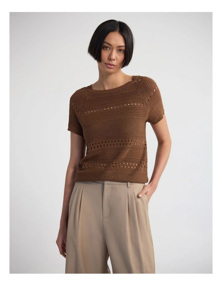 Gaia Open Pattern Knit in Copper image 1